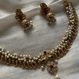 Necklace and Jhumkas