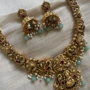 Necklace and Jhumkas