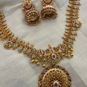 Necklace and jhumkas