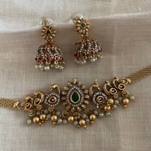 Choker and jhumkas